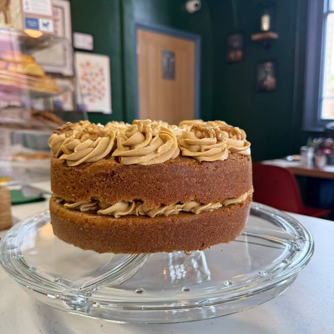 Coffee and walnut cake